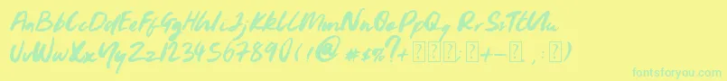 Youngblood Font – Green Fonts on Yellow Background
