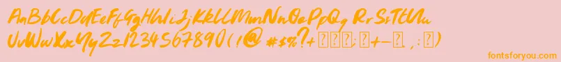 Youngblood Font – Orange Fonts on Pink Background