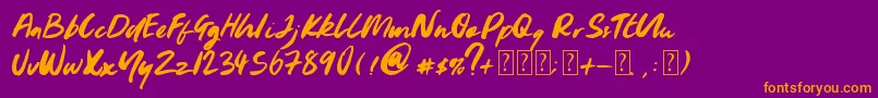 Youngblood Font – Orange Fonts on Purple Background