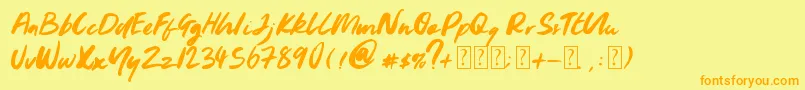 Youngblood Font – Orange Fonts on Yellow Background