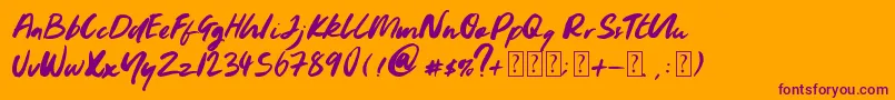 Youngblood Font – Purple Fonts on Orange Background