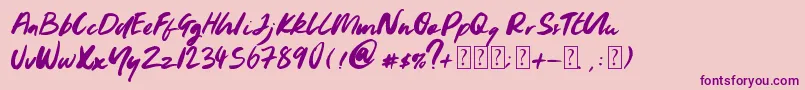 Youngblood Font – Purple Fonts on Pink Background