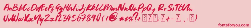 フォントYoungblood – ピンクの背景に赤い文字