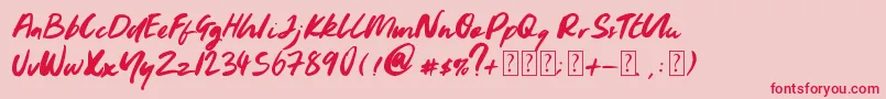 Youngblood Font – Red Fonts on Pink Background