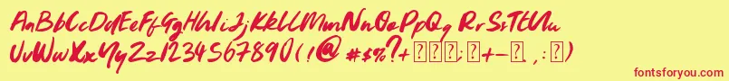 Youngblood Font – Red Fonts on Yellow Background