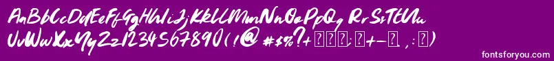 Шрифт Youngblood – белые шрифты на фиолетовом фоне