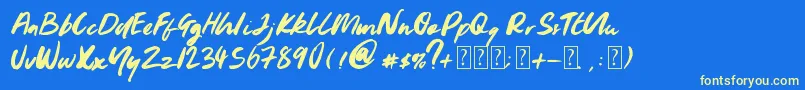 Youngblood Font – Yellow Fonts on Blue Background