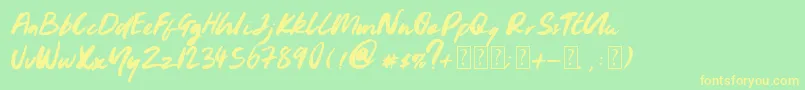 Youngblood Font – Yellow Fonts on Green Background