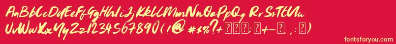 Youngblood Font – Yellow Fonts on Red Background