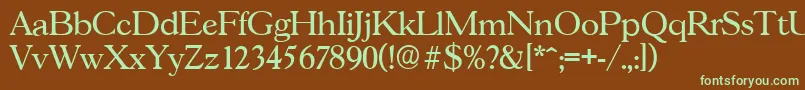 GascogneserialRegular Font – Green Fonts on Brown Background