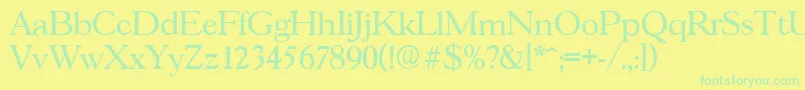 GascogneserialRegular Font – Green Fonts on Yellow Background