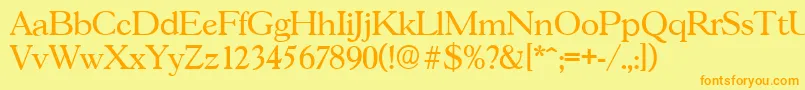 GascogneserialRegular Font – Orange Fonts on Yellow Background