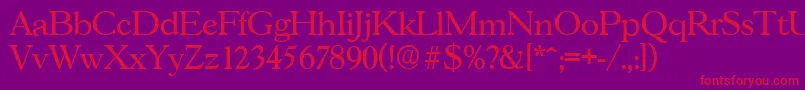 GascogneserialRegular Font – Red Fonts on Purple Background