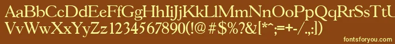 GascogneserialRegular Font – Yellow Fonts on Brown Background