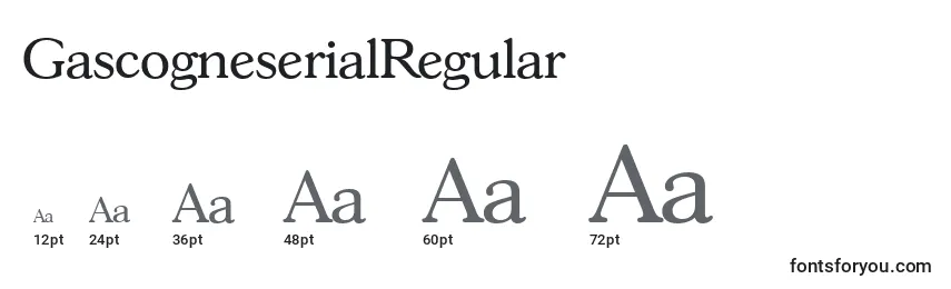 Размеры шрифта GascogneserialRegular