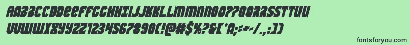 Шрифт Warnationboldital – чёрные шрифты на зелёном фоне