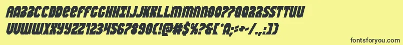 フォントWarnationboldital – 黒い文字の黄色い背景
