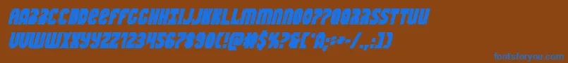 Warnationboldital Font – Blue Fonts on Brown Background