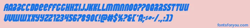 フォントWarnationboldital – ピンクの背景に青い文字