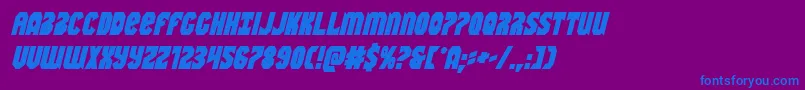 フォントWarnationboldital – 紫色の背景に青い文字