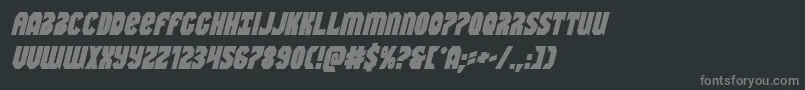 Warnationboldital-fontti – harmaat kirjasimet mustalla taustalla