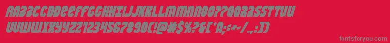 フォントWarnationboldital – 赤い背景に灰色の文字