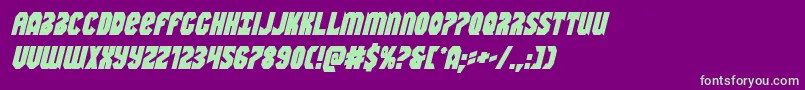 Warnationboldital-fontti – vihreät fontit violetilla taustalla