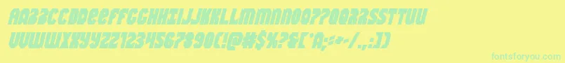 Warnationboldital Font – Green Fonts on Yellow Background