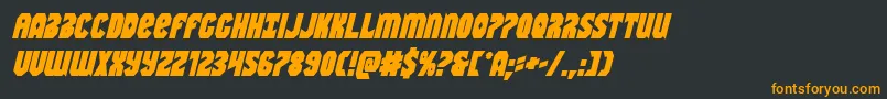 フォントWarnationboldital – 黒い背景にオレンジの文字