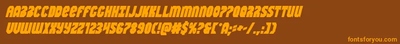 Warnationboldital-fontti – oranssit fontit ruskealla taustalla