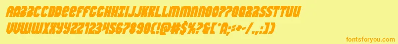 Warnationboldital Font – Orange Fonts on Yellow Background