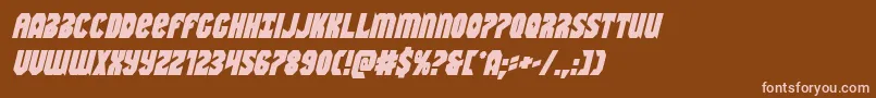 Warnationboldital-fontti – vaaleanpunaiset fontit ruskealla taustalla