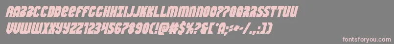 フォントWarnationboldital – 灰色の背景にピンクのフォント