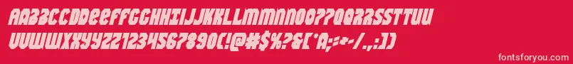 Warnationboldital-fontti – vaaleanpunaiset fontit punaisella taustalla