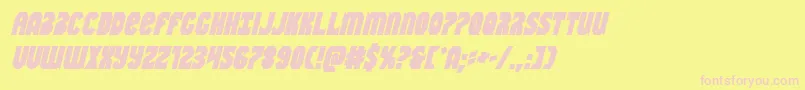Warnationboldital-fontti – vaaleanpunaiset fontit keltaisella taustalla