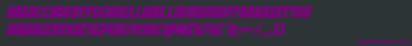 Шрифт Warnationboldital – фиолетовые шрифты на чёрном фоне
