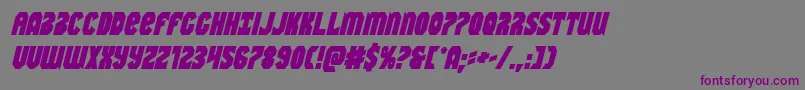 フォントWarnationboldital – 紫色のフォント、灰色の背景