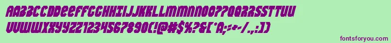 Warnationboldital Font – Purple Fonts on Green Background