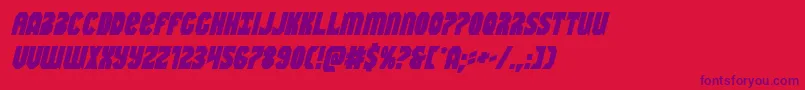 フォントWarnationboldital – 赤い背景に紫のフォント