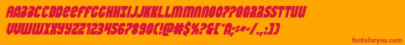 Шрифт Warnationboldital – красные шрифты на оранжевом фоне