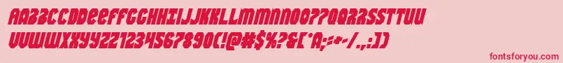 Warnationboldital-fontti – punaiset fontit vaaleanpunaisella taustalla