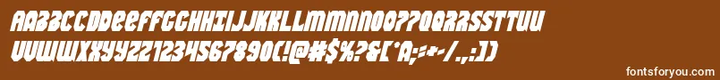 Warnationboldital-fontti – valkoiset fontit ruskealla taustalla
