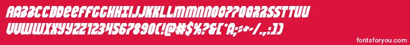 Warnationboldital-fontti – valkoiset fontit punaisella taustalla