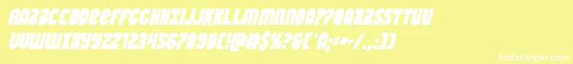 Шрифт Warnationboldital – белые шрифты на жёлтом фоне