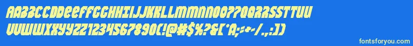 Warnationboldital Font – Yellow Fonts on Blue Background