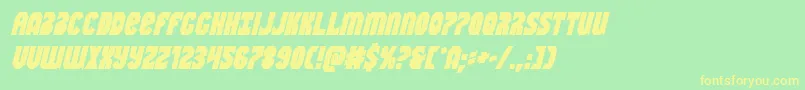 Warnationboldital Font – Yellow Fonts on Green Background