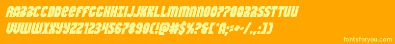 Warnationboldital Font – Yellow Fonts on Orange Background