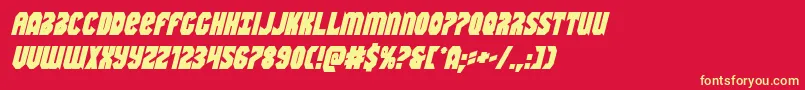 Warnationboldital-fontti – keltaiset fontit punaisella taustalla