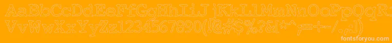 ElectricHermes-Schriftart – Rosa Schriften auf orangefarbenem Hintergrund