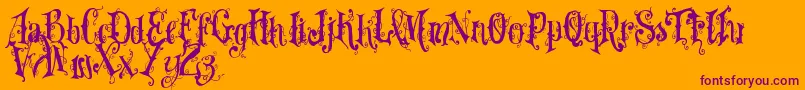 Vtks Dear Love-Schriftart – Violette Schriften auf orangefarbenem Hintergrund